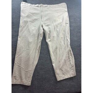 Kings Court Men's 56x38 Beige Linen Blend Flat Front Casual Pants Size